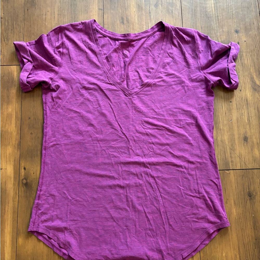 Lululemon Magenta V-Neck Top